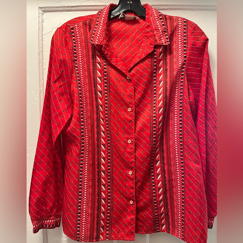 Vintage Country Suburbans Geometric Button-Up Shirt